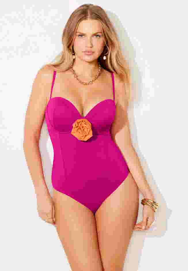 Rosette Underwire One Piece Swimsuit image number 0