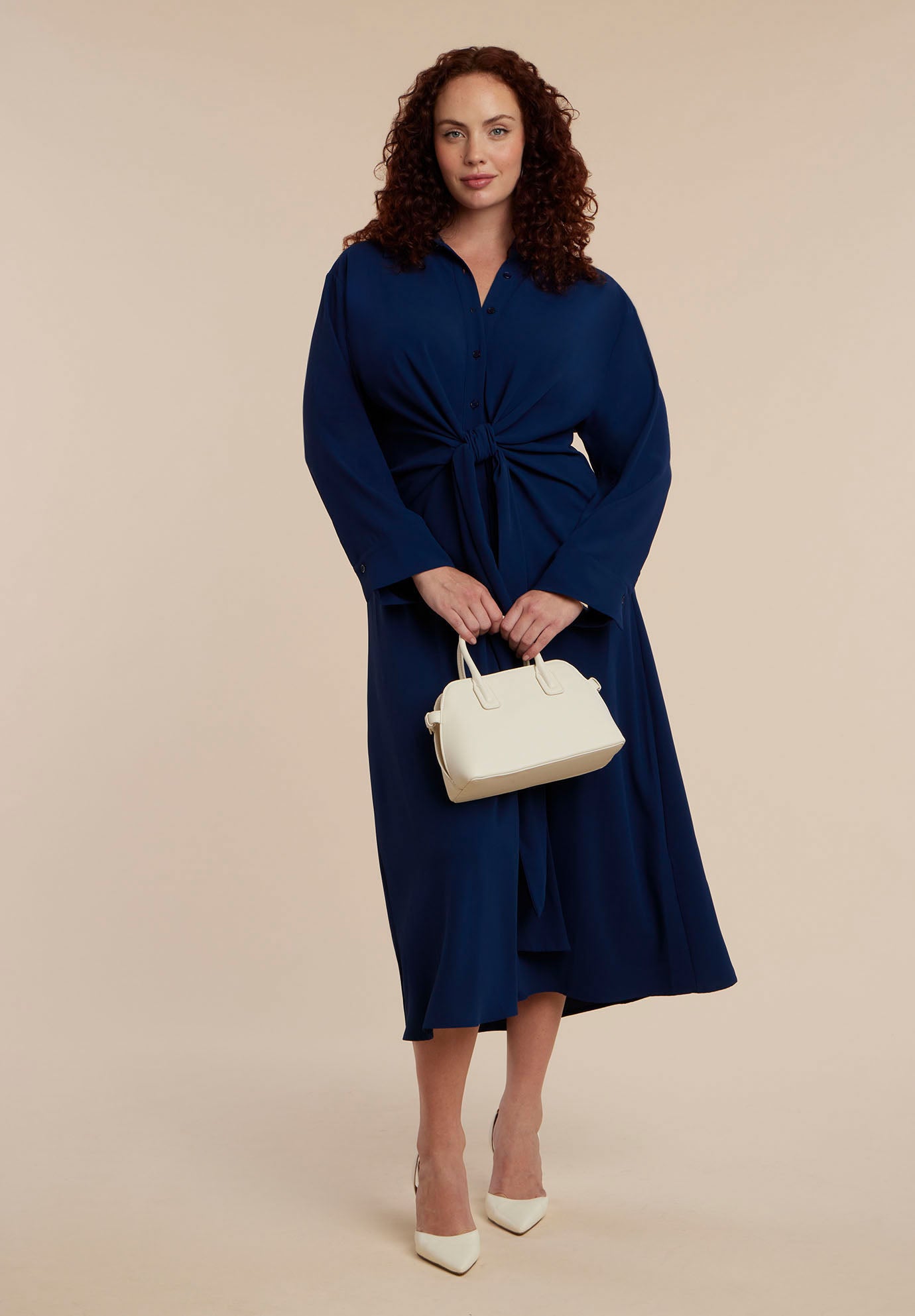 Tie Front Oversized Shirt Dress image number 3