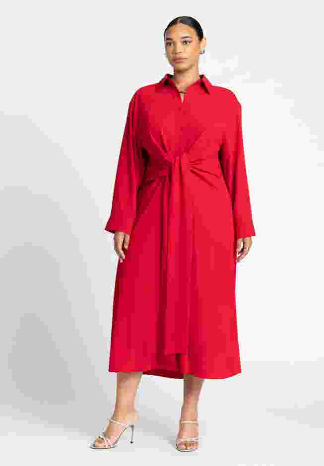 Tie Front Oversized Shirt Dress image number 1