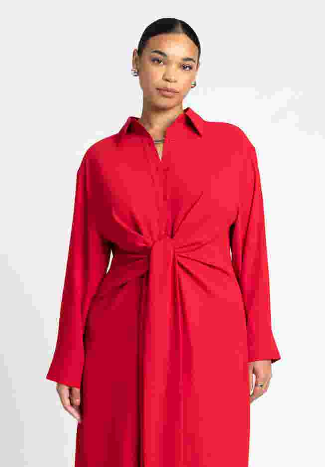 Tie Front Oversized Shirt Dress image number 3