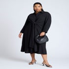 Tie Front Oversized Shirt Dress image number null