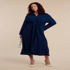 Tie Front Oversized Shirt Dress image number null