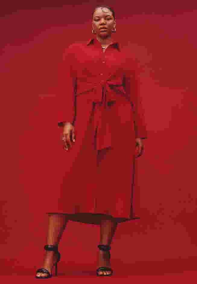 Tie Front Oversized Shirt Dress image number 0