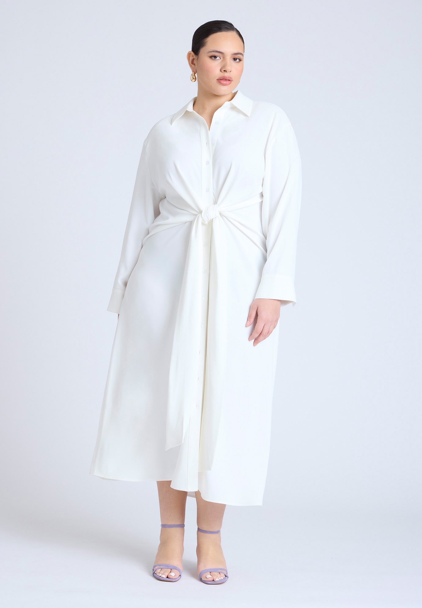 Tie Front Oversized Shirt Dress image number 0