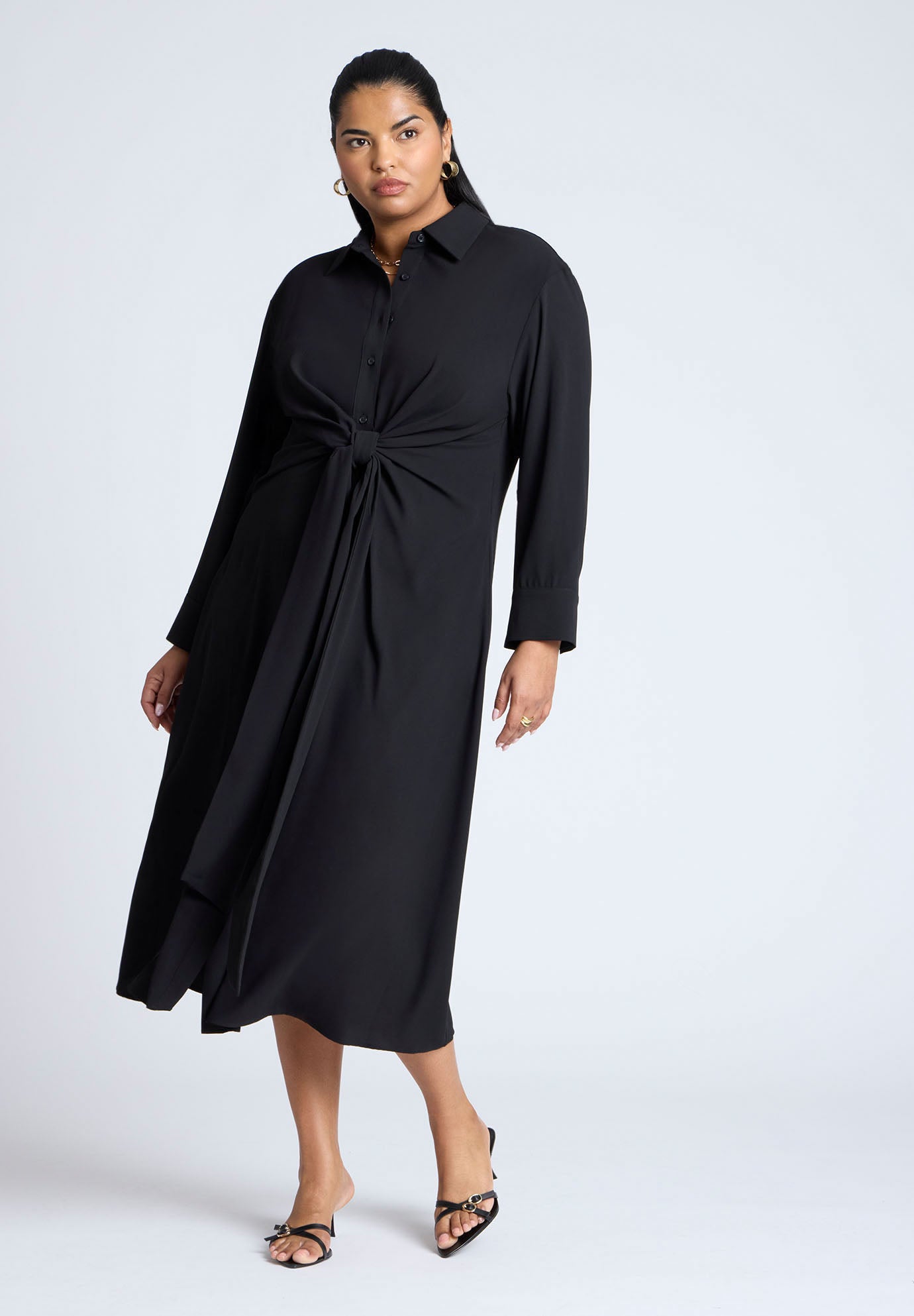 Tie Front Oversized Shirt Dress image number 0