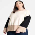 Colorblocked Relaxed Sweater image number null