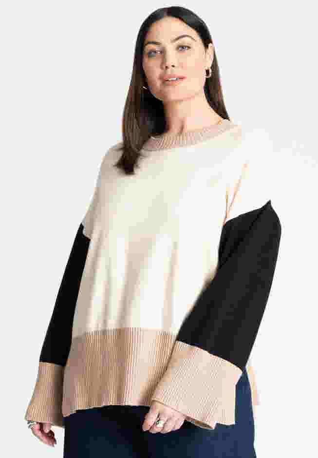 Colorblocked Relaxed Sweater image number 0