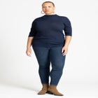 Sleek Funnel Neck Elbow Sleeve Sweater image number null