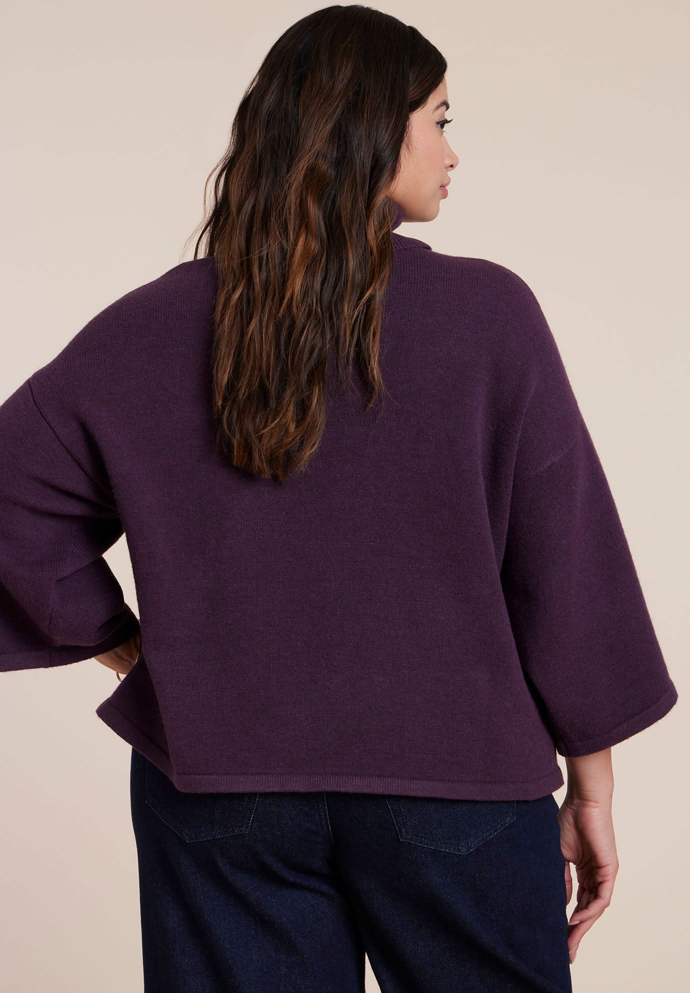 Boxy Three Quarter Sleeve Turtleneck image number 1