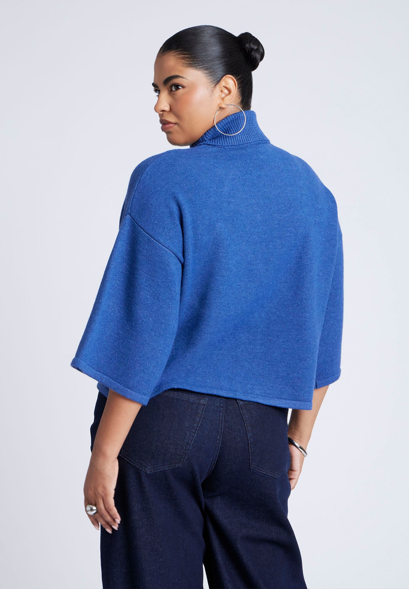 Boxy Three Quarter Sleeve Turtleneck image number 1