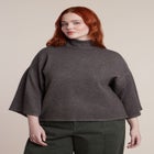 Boxy Three Quarter Sleeve Turtleneck image number null