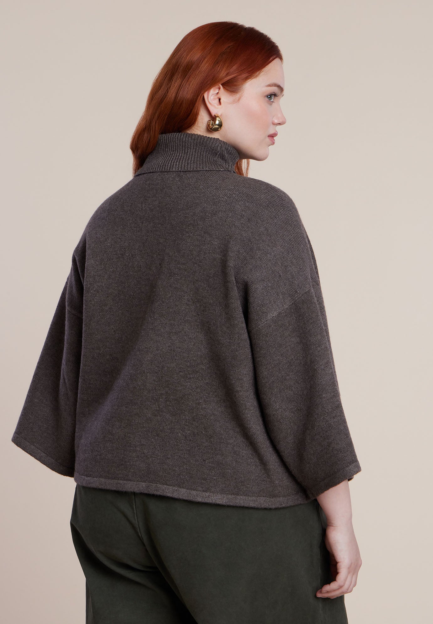 Boxy Three Quarter Sleeve Turtleneck image number 2