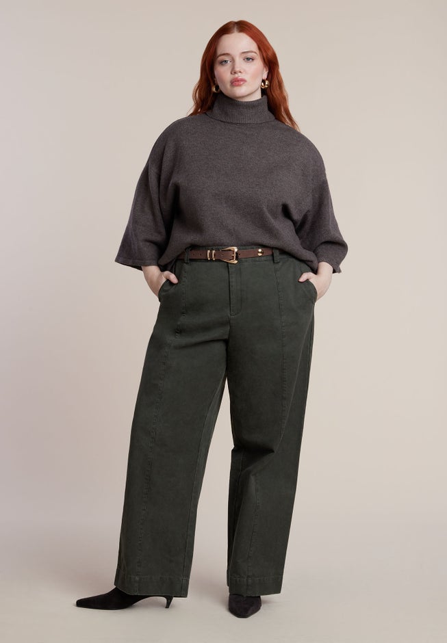 Boxy Three Quarter Sleeve Turtleneck image number 3