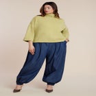 Boxy Three Quarter Sleeve Turtleneck image number null