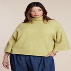 Boxy Three Quarter Sleeve Turtleneck image number null
