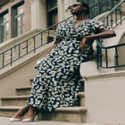 Chiffon Ruched Maxi Dress image number null