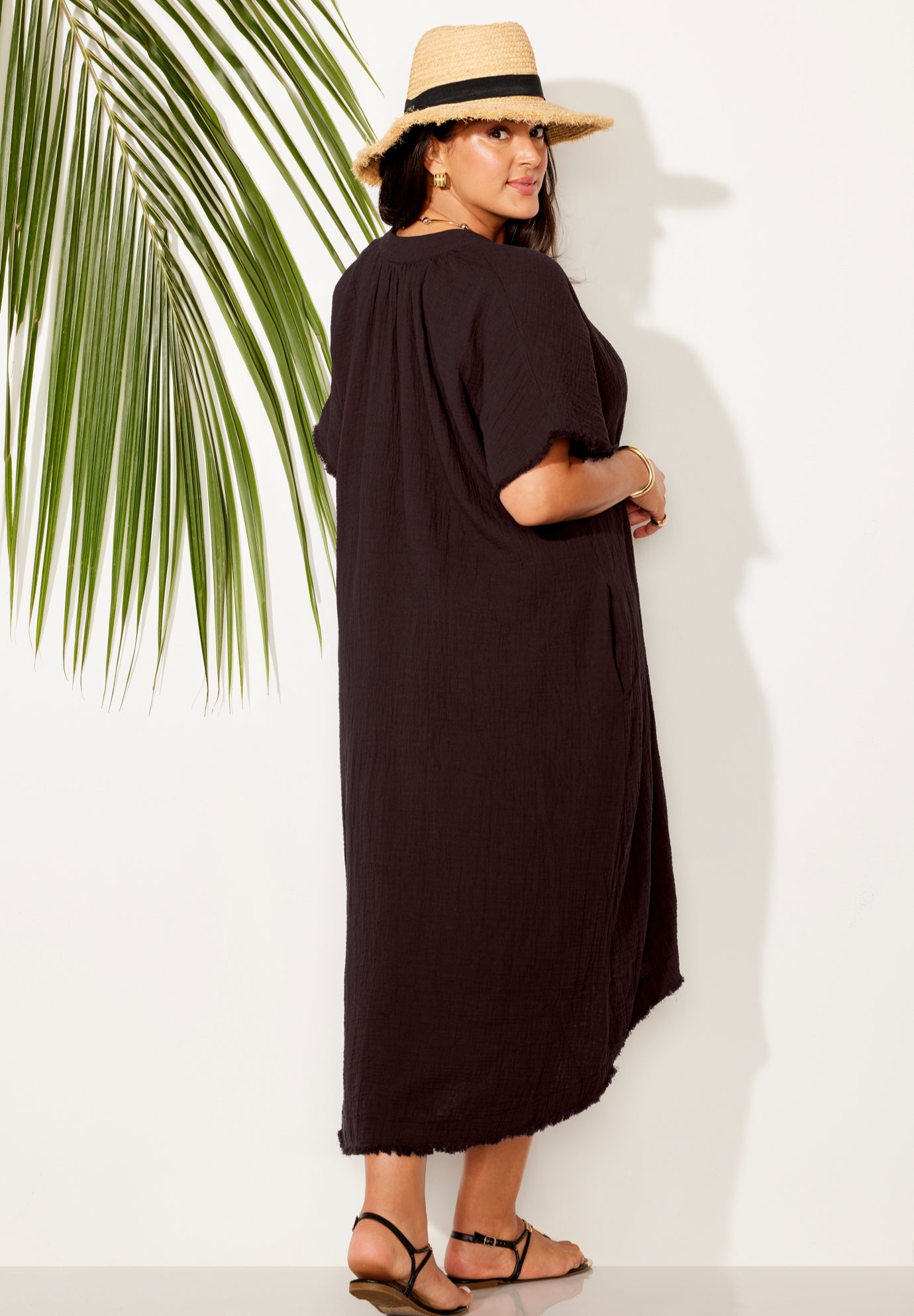 Gauze High-Low Sun Dress Cover Up image number 1