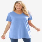 Perfect Printed Short-Sleeve V-Neck Tunic image number null