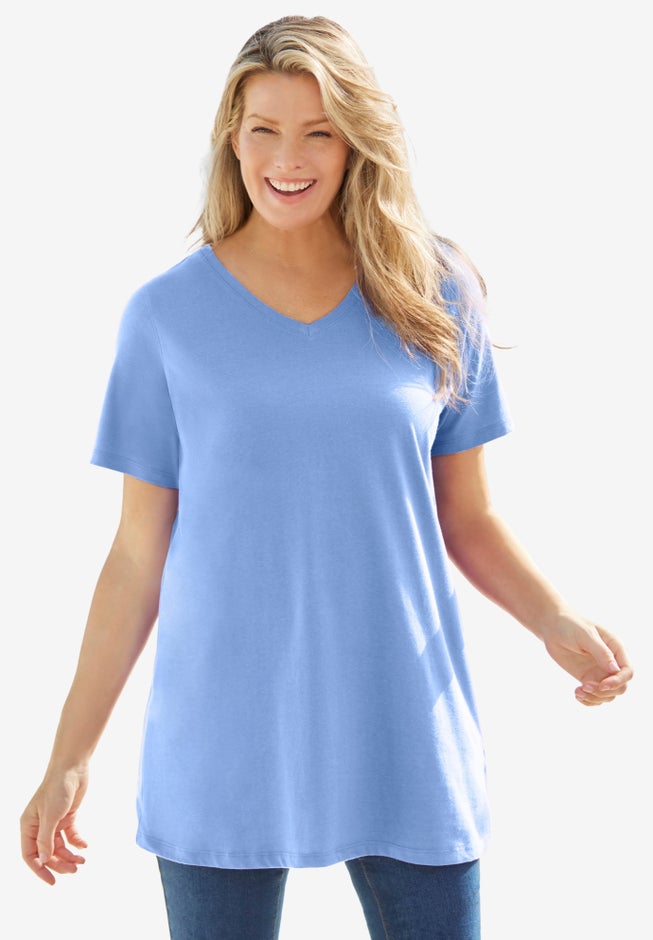 Perfect Printed Short-Sleeve V-Neck Tunic image number 4