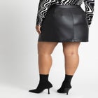 Faux Leather Mini Skirt With Zipper image number null