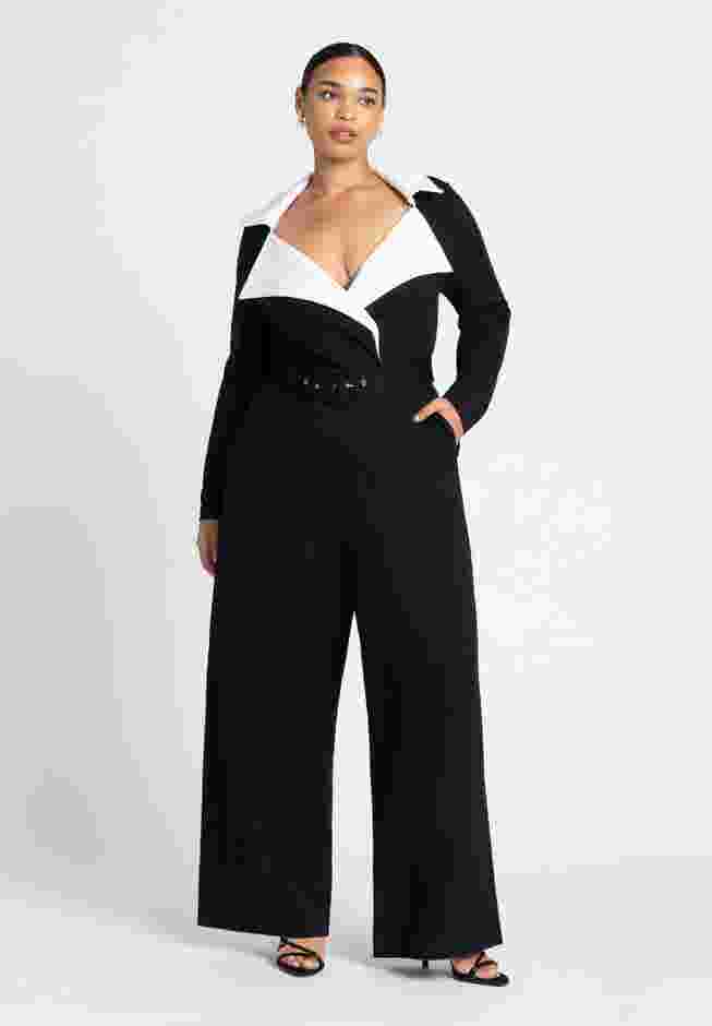 Tuxedo Knit Jumpsuit image number 1