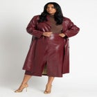 Croc Faux Leather Trench Coat image number null