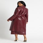 Croc Faux Leather Trench Coat image number null