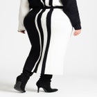 Colorblocked Sweater Column Skirt image number null