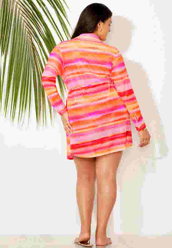 Button Front Mesh Cover Up Tunic image number 1