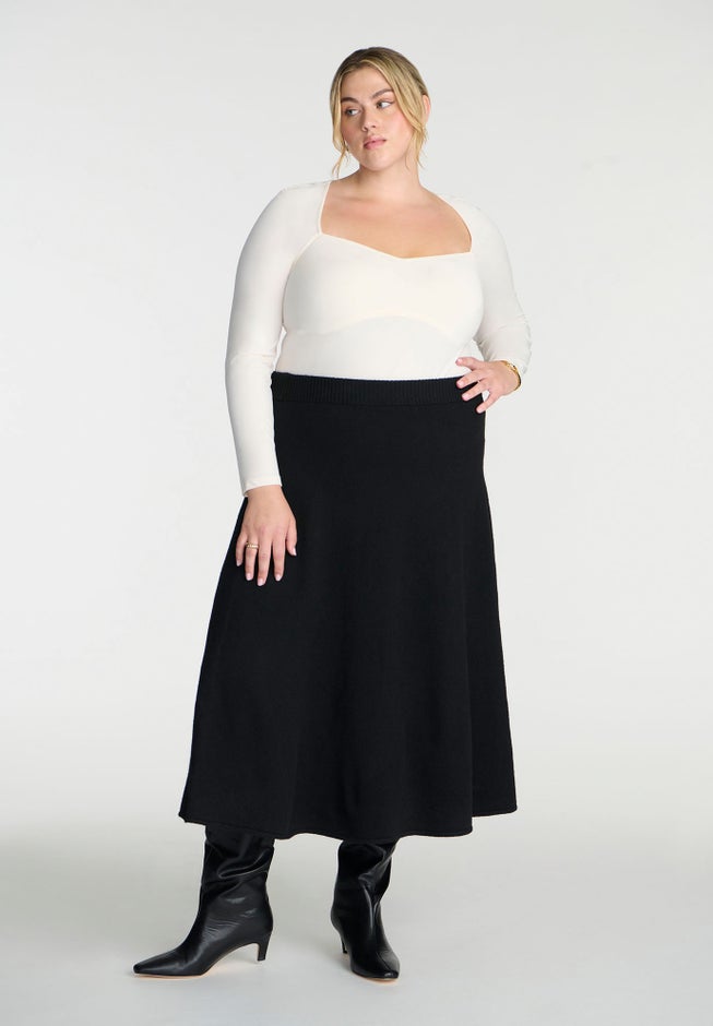 Sweetheart Neck Long Sleeve Top image number null