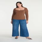 Sweetheart Neck Long Sleeve Top image number null