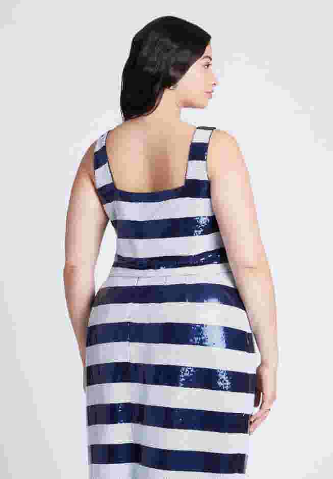 Sequin Striped Crop Top image number 1