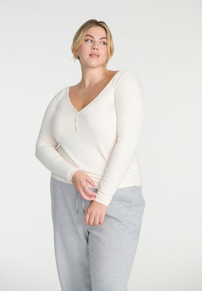 Soft Brushed Henley Long Sleeve image number 2