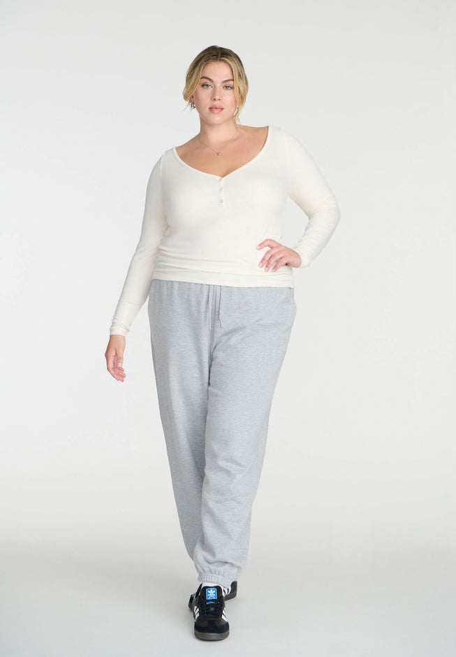 Soft Brushed Henley Long Sleeve image number 3