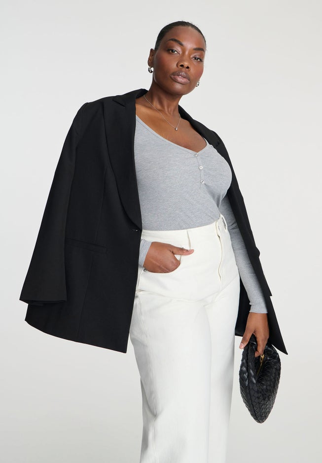 Soft Brushed Henley Long Sleeve image number null