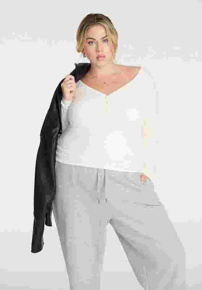 Soft Brushed Henley Long Sleeve image number 0