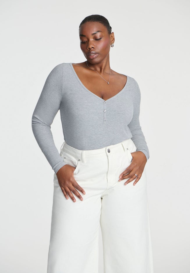 Soft Brushed Henley Long Sleeve image number null