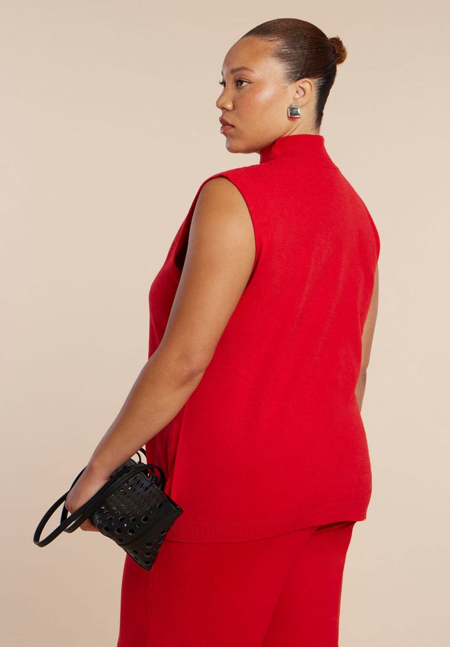 Turtleneck Sleeveless Sweater image number 1