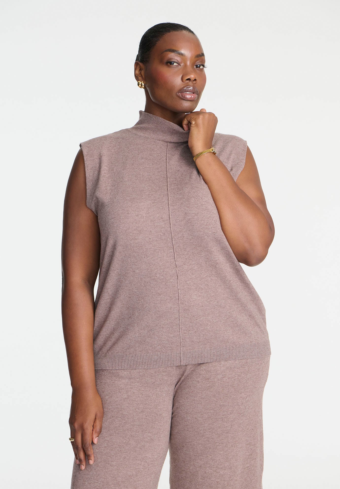 Turtleneck Sleeveless Sweater image number 0