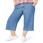 Lightweight Wide-Leg Crop Mid-Rise Elastic Waist Jeans image number null