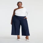 Woven Wide Leg Crop Pant image number null