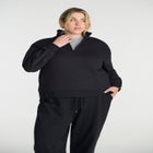 Knit Quarter Zip Collared Sweatshirt image number null