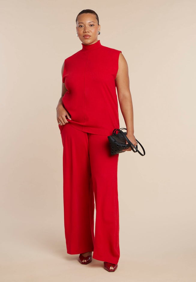 Knit Wide Leg Sweater Pant image number 2