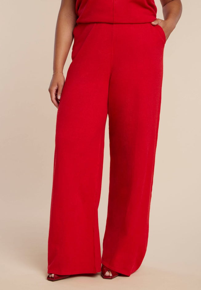 Knit Wide Leg Sweater Pant image number 0