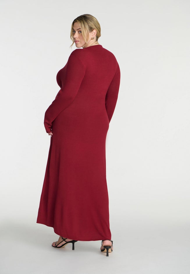 Funnel Neck Midi Sweater Dress image number 1