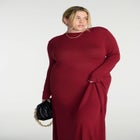 Funnel Neck Midi Sweater Dress image number null