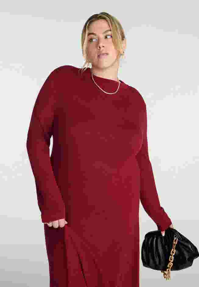 Funnel Neck Midi Sweater Dress image number 6