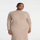 Mock Neck Maxi Sweater Dress image number null