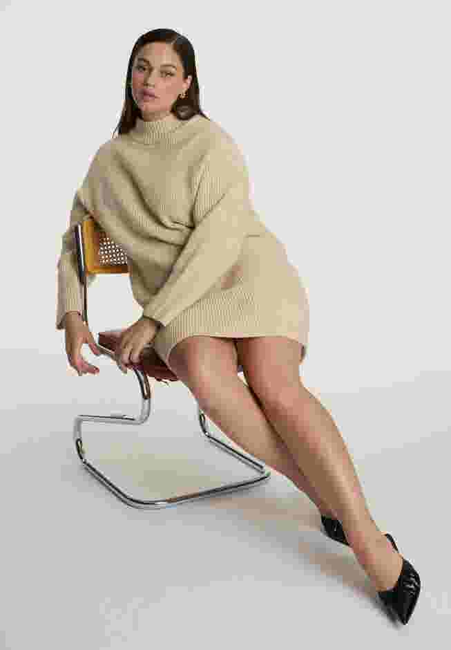 Marled Knit Mock Neck Mini Dress image number 3