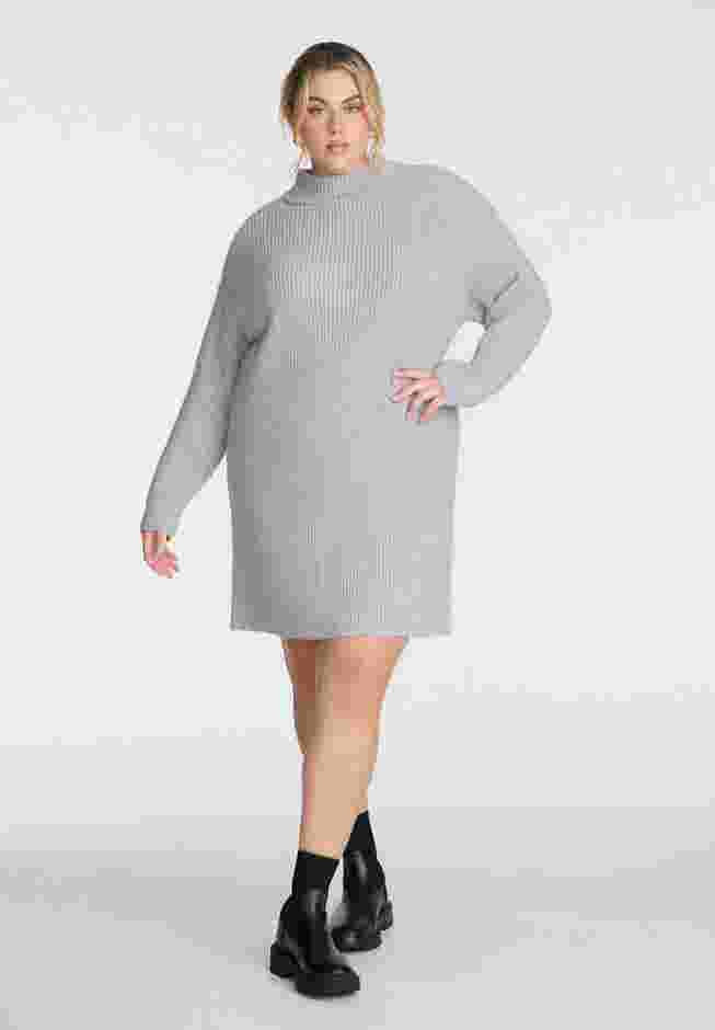 Marled Knit Mock Neck Mini Dress image number 0